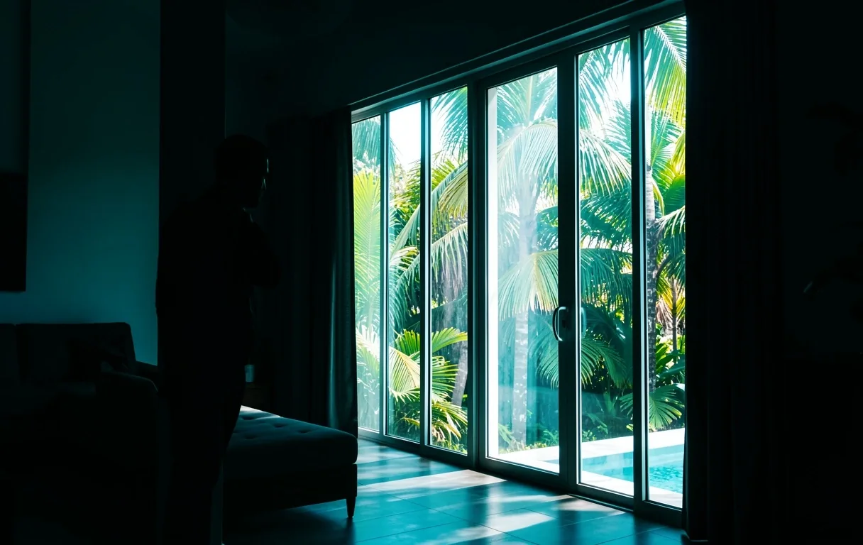 Man standing near window with sunlight